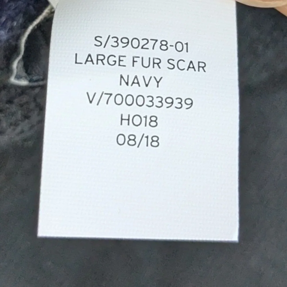 Banana Republic Navy Blue Faux Fur Scarf Pull Through Stole NWT